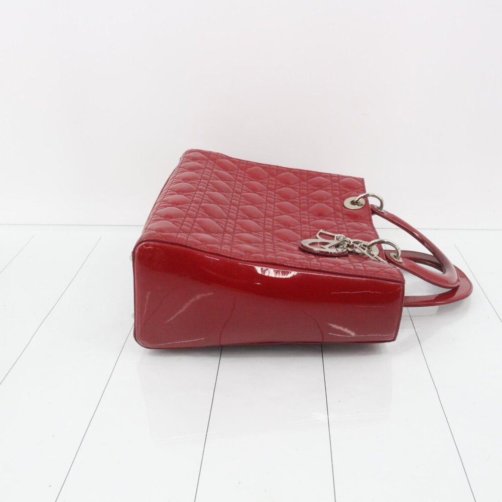 Dior Red Patent Leather Satchel - Picture 3 of 8